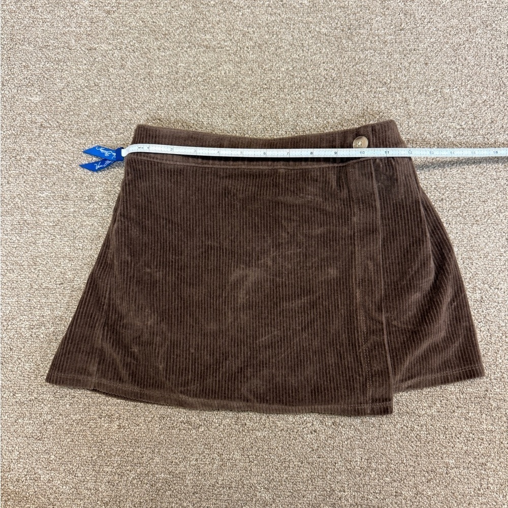 Abercrombie Kids: Girls Brown Corduroy Faux Wrap Mini Skirt, Size 9/10 - Picture 4 of 6